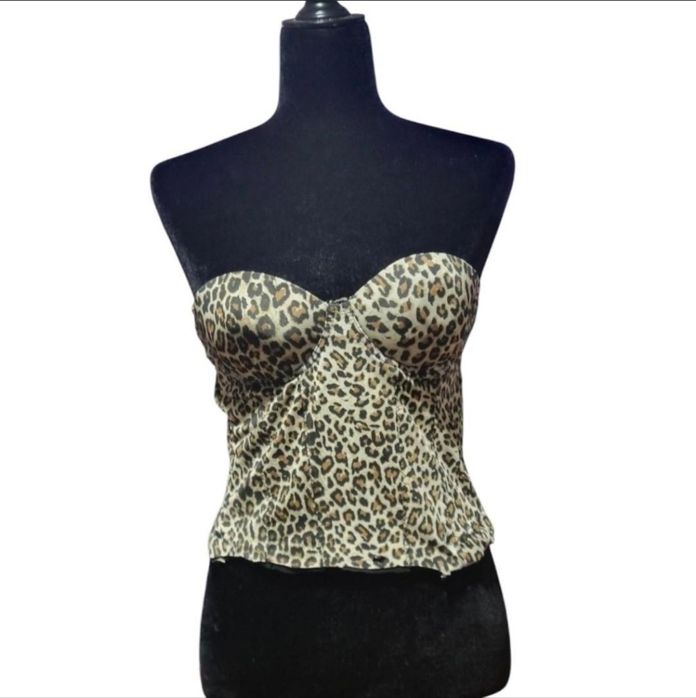 Leopard Print Strapless Top
